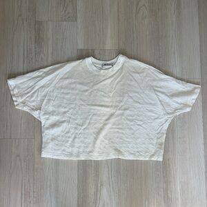 Alexander Wang White Boxy Cropped T-Shirt XS